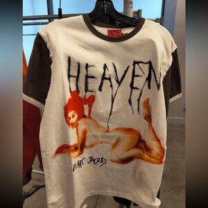 Marc Jacobs Heaven White and Brown Graphic Tee size S